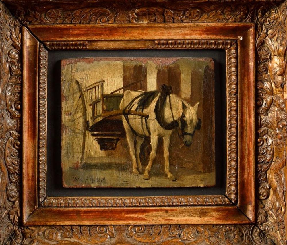Albert Aublet comparable auction result: albert aublet fra 1851 1938 cheval tirant une charette hu