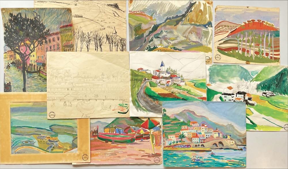 Jacqueline Vanden Abbeelen Russo comparable auction result: jacqueline vanden abbeelen russo 1926 2021 paysages de la c te amalfitaine lot de 10 gouaches dessins la plume et crayons de couleur sign es et cachet de la vente