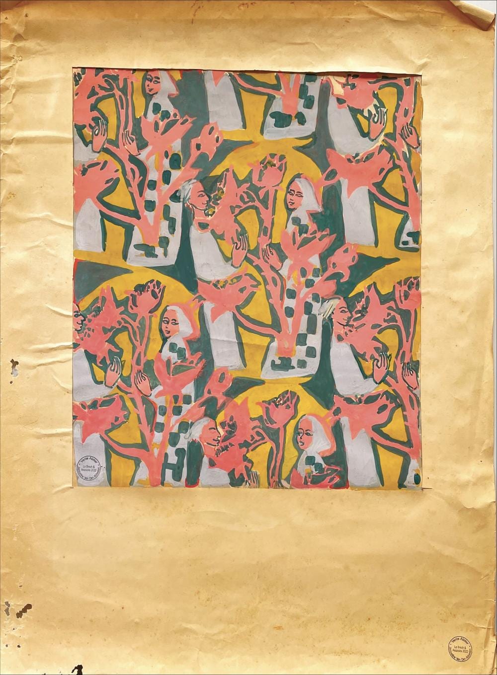 Jacqueline Vanden Abbeelen Russo comparable auction result: jacqueline vanden abbeelen russo 1926 2021 compositions fleurs et poissons lot de 5 gouaches sur papier circa 50 cachet de la vente