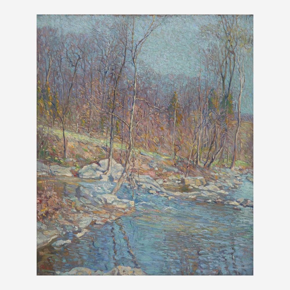 Roy Cleveland Nuse comparable auction result: roy cleveland nuse american 1885 1975 cabin run tohickon springtime late and soon