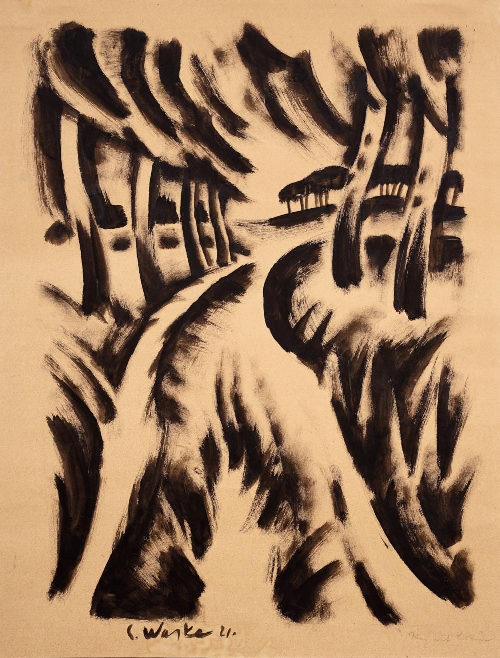 Erich Waske comparable auction result: erich waske weg mit birken 1921