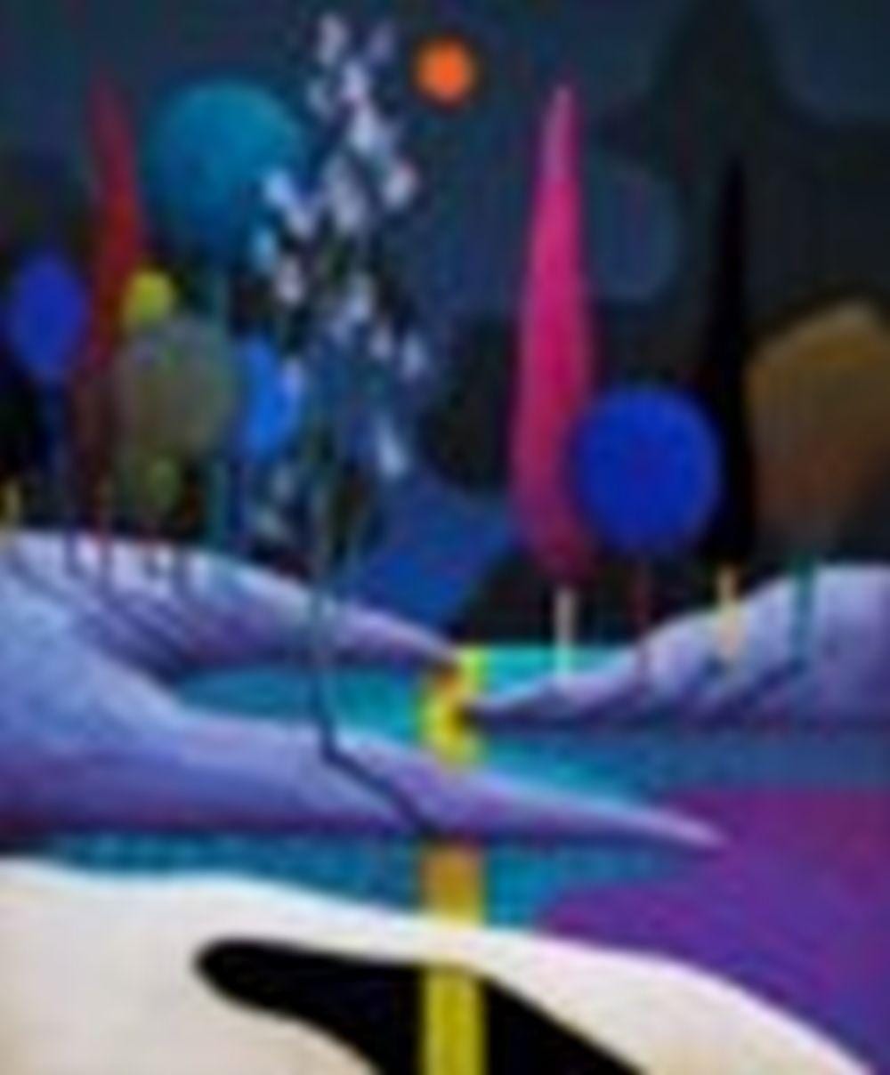 Nicolas Party (B. 1980) Blue Sunset soft pastel on linen 180 x 150.2 cm. (7 comparable sale