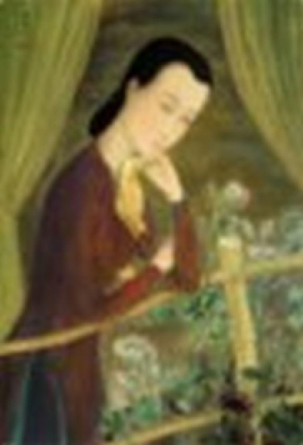 Le Pho (1907-2001) La femme aux rosiers (Lady with Roses) ink and gouache o comparable sale