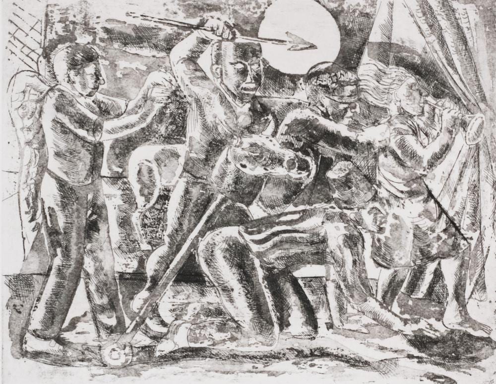 andrew antoniou masquerade etching · Old Kinderhook Auction Company · 2022-11-29 Andrew Antoniou comparable auction result: andrew antoniou masquerade etching