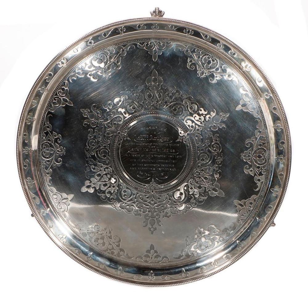 Sterling Silver Salver. sold by Turner Auctions + Appraisals, lot 145 — auction record photograph