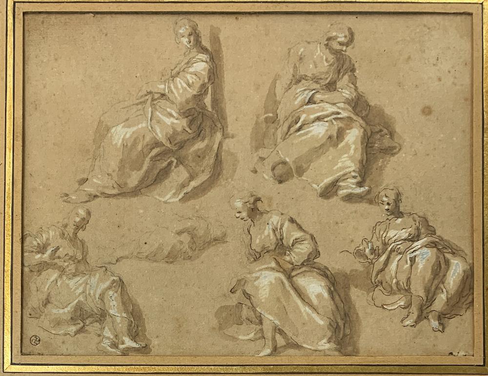 Charles de La Fosse comparable auction result: charles de la fosse 1636 1716 figure study mixed media