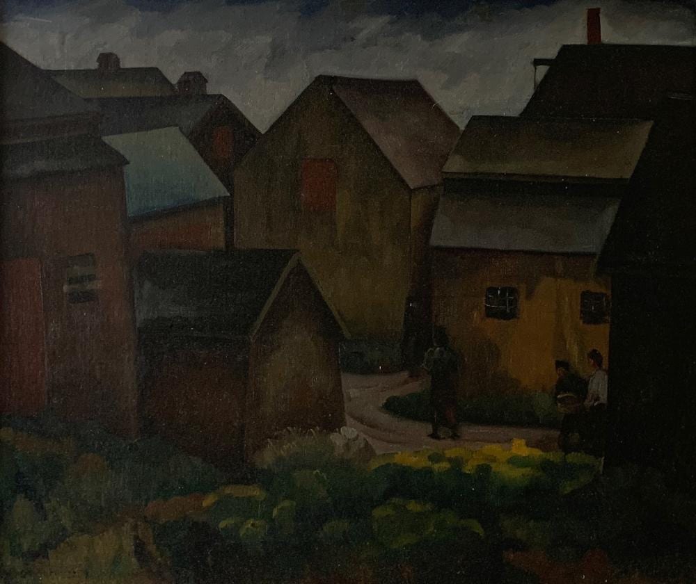 joseph raskin 1897 1981 village at dusk oil on canvas · Bakker Auctions · 2022-11-26 Joseph Raskin comparable auction result: joseph raskin 1897 1981 village at dusk oil on canvas
