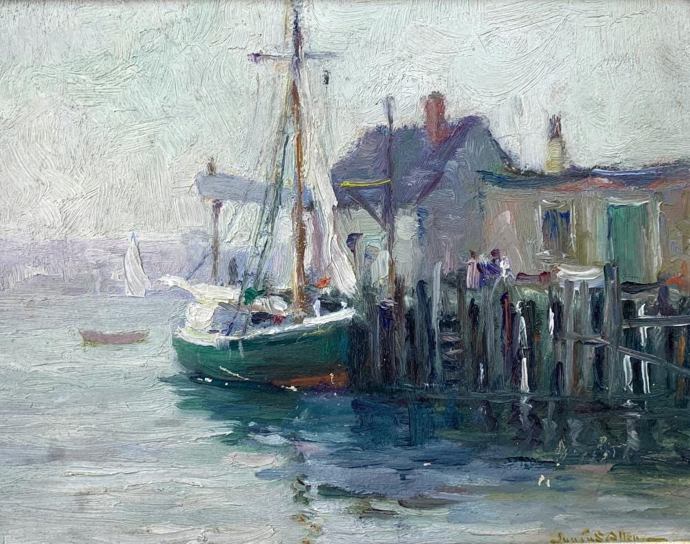 Junius Allen comparable auction result: junius allen 1898 1962 grey harbor provincetown 1934 oil on panel