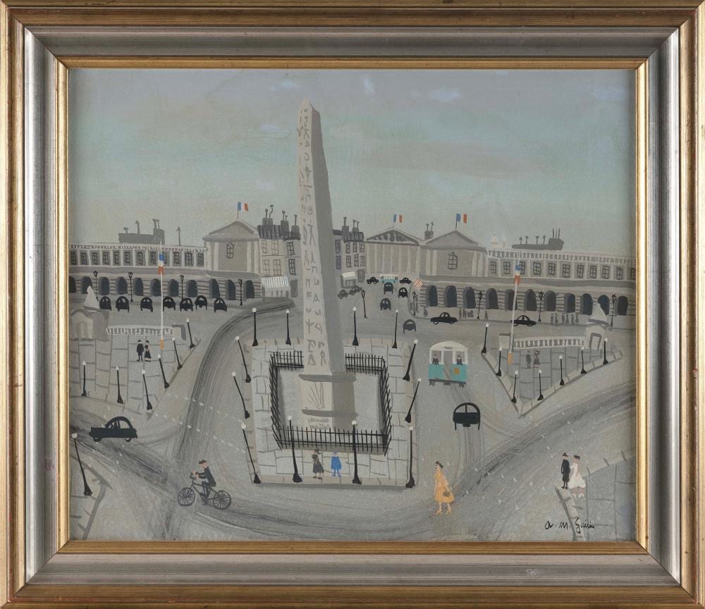 Armand Marie Guerin comparable auction result: armand marie guerin france 1913 1983 the obelisk of luxor at the place de la concorde paris oil on board 20 x 24 framed 25 x 29