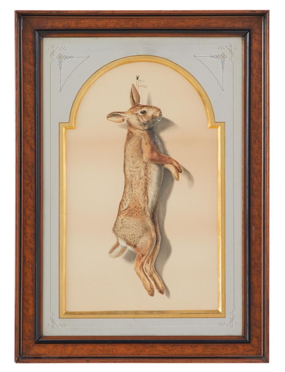 Achille Perelli comparable auction result: achille perelli italian louisiana 1822 1891 nature morte cottontail rabbit