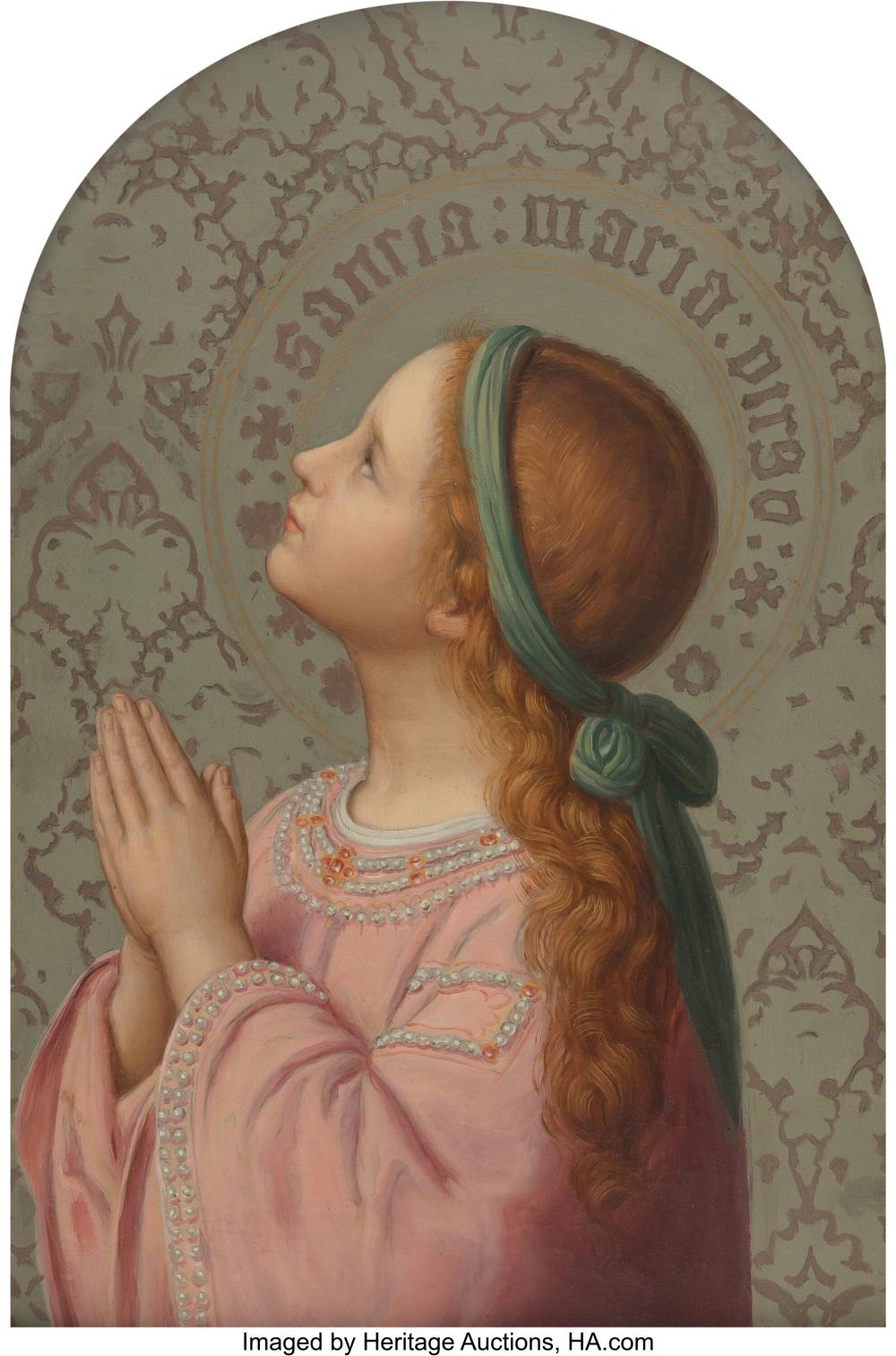 Franz Ittenbach comparable auction result: franz ittenbach german 1813 1879 sancta maria virgo oil on canvas 15 1 2 x 1