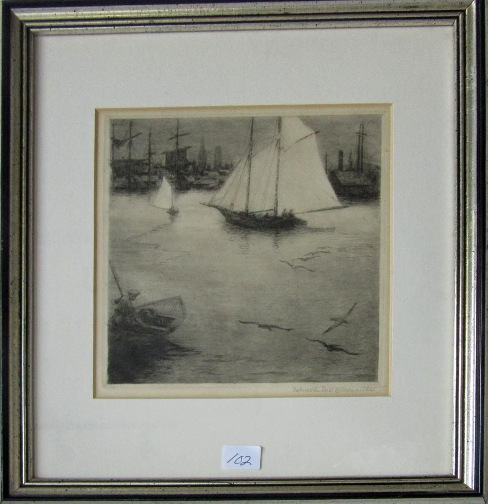 Gabrielle de Veaux Clements comparable auction result: gabrielle de veaux clements 1858 1948 harbor et