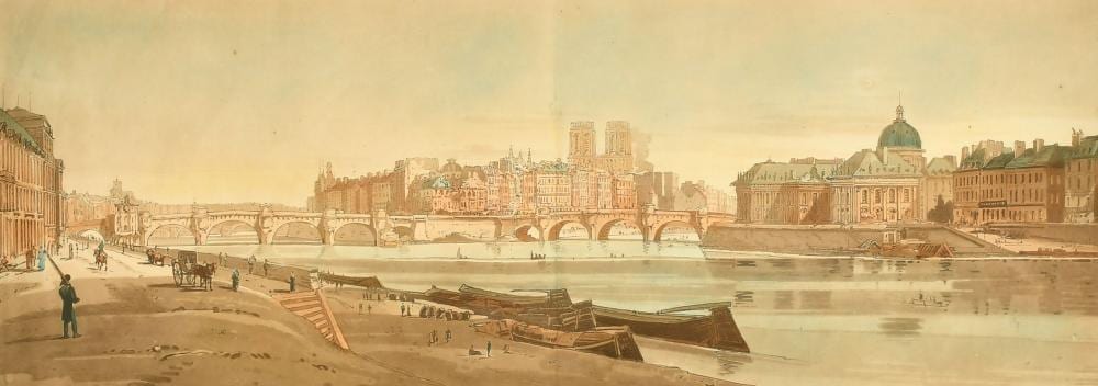 Thomas Girtin comparable auction result: thomas girtin 1775 1802 british view of pont neuf etching and aquatint 9 5 x 23 24 x 58cm