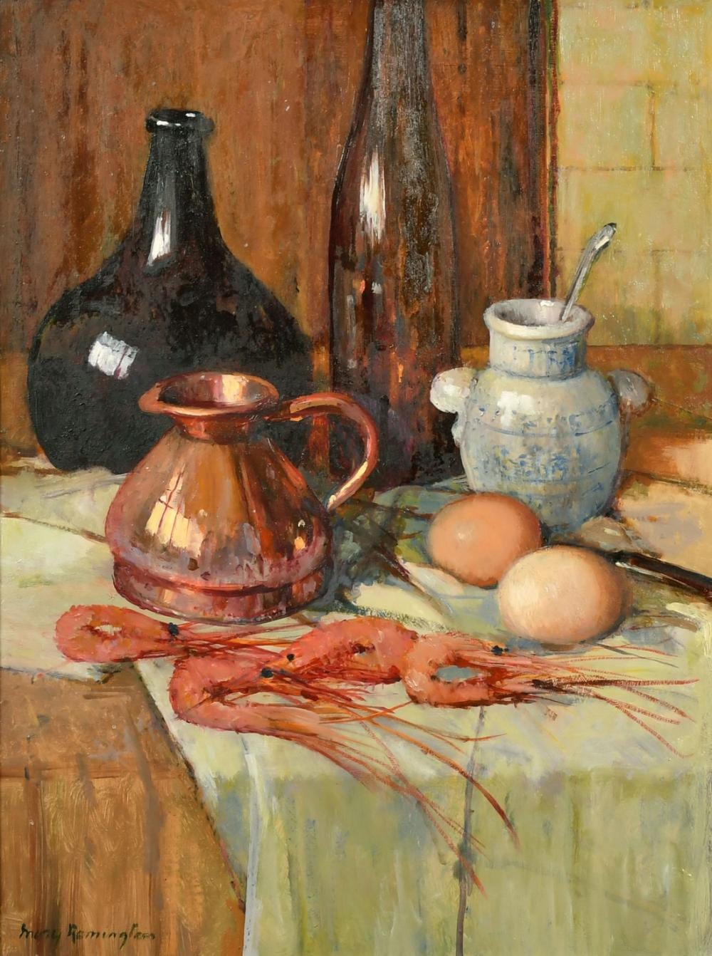 Mary Remington comparable auction result: mary remington 1910 2003 british preparing the meal oil on board signed 18 5 x 13 5 47 x 34cm