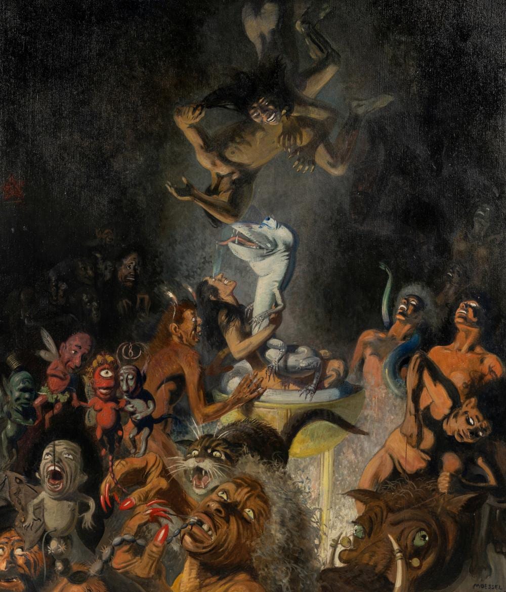 julius moessel american 1872 1960 festival in hell 3rd part 1943 · Hindman · 2022-12-14 Julius Moessel comparable auction result: julius moessel american 1872 1960 festival in hell 3rd part 1943