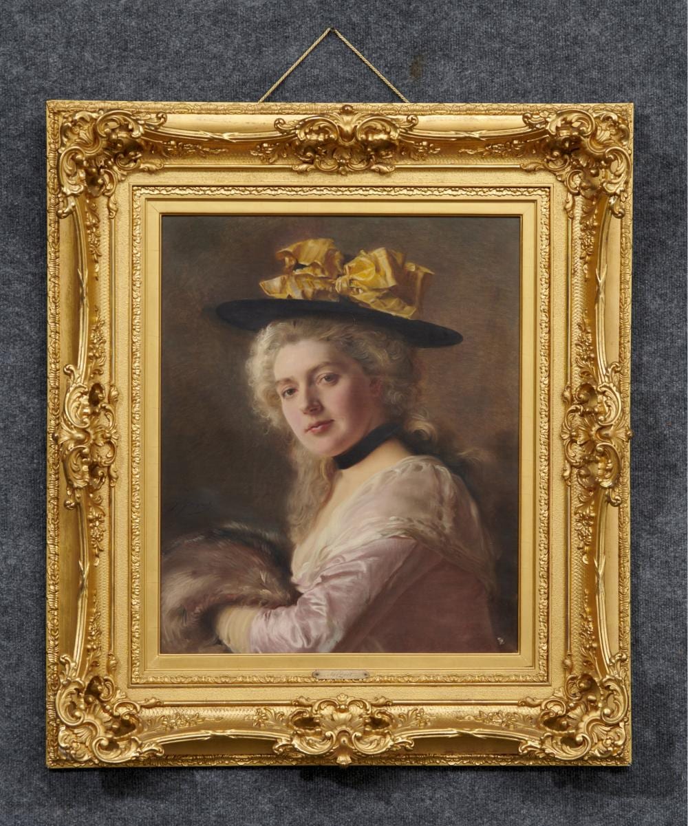 gustave jean jacquet oil on canvas portrait of a women in a hat · Ancient Objects · 2022-12-03 Gustave (1828) Colin comparable auction result: gustave jean jacquet oil on canvas portrait of a women in a hat