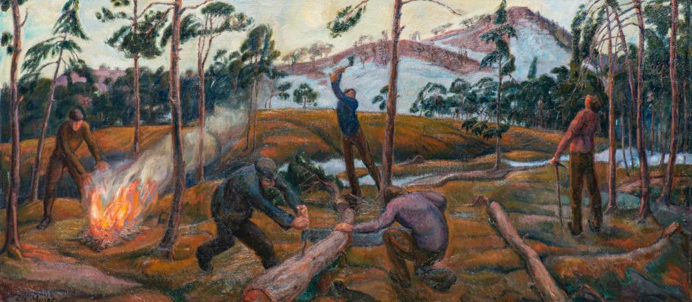 Albert Muret comparable auction result: albert muret 1874 1955 les bucherons huile sur toile