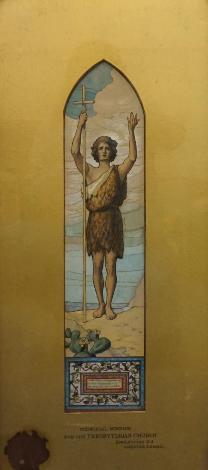 Chester Loomis comparable auction result: chester loomis american 1852 1924 memorial window for the presbyterian church englewood n j watercolor signed frame 26 x 12 3 4 in 66 04 x 32 39 cm