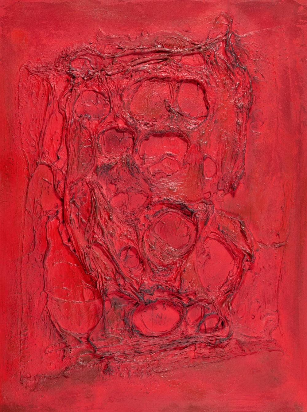 Bruno Caraceni comparable auction result: bruno caraceni chioggia 1926 1986 combustione grande 1960 tecnica mista su faesite cm 78x58