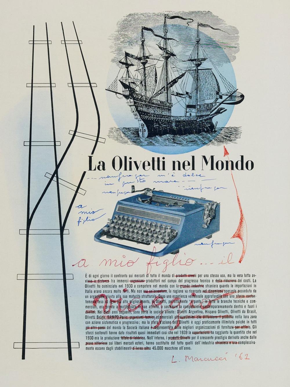 Lucia Marcucci comparable auction result: lucia marcucci firenze 1933 viaggio 1962 scritte su carta stampata cm 38x28