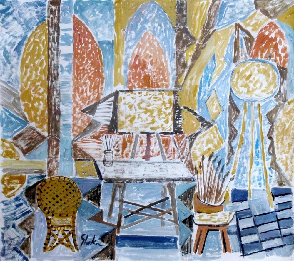 Nikolaos Chatzikyriakos-Ghikas comparable auction result: ghika hatzikyriakos nikos 1906 1994 the atelier c1958