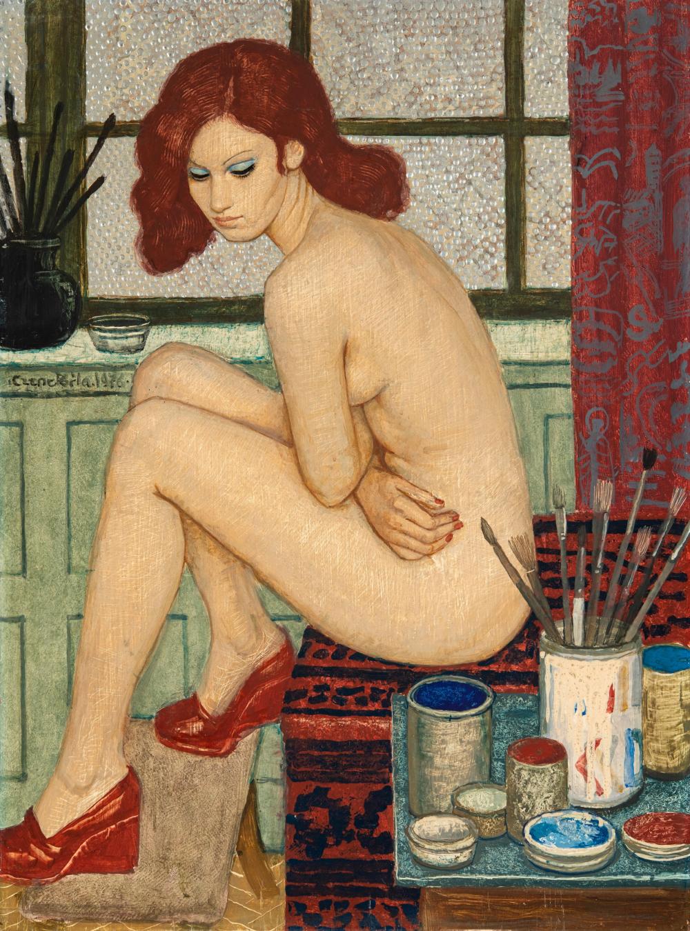 Czene Béla (1911 - 1999): Resting Nude in the Studio, 1976 comparable sale