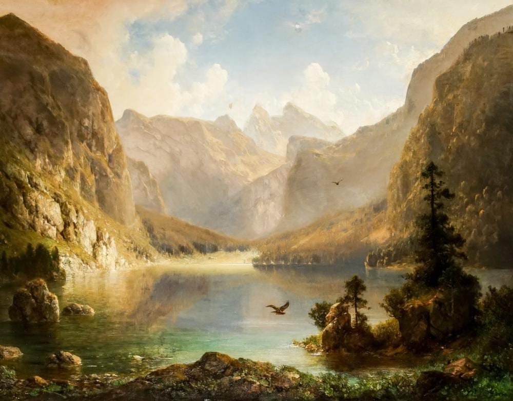 Julius (1817) Lange comparable auction result: julius lange german 1817 1878 luminous alpine landscape possibly the dachstein mountains oil on canvas 40 x 50 in 101 6 x 127 cm
