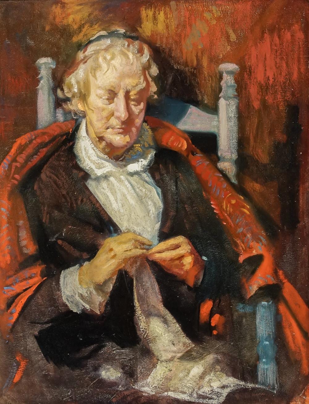 William Cushing Loring comparable auction result: william cushing loring american 1879 1961 miss hurd crocheting oil on canvas 35 x 27 in 88 9 x 68 6 cm