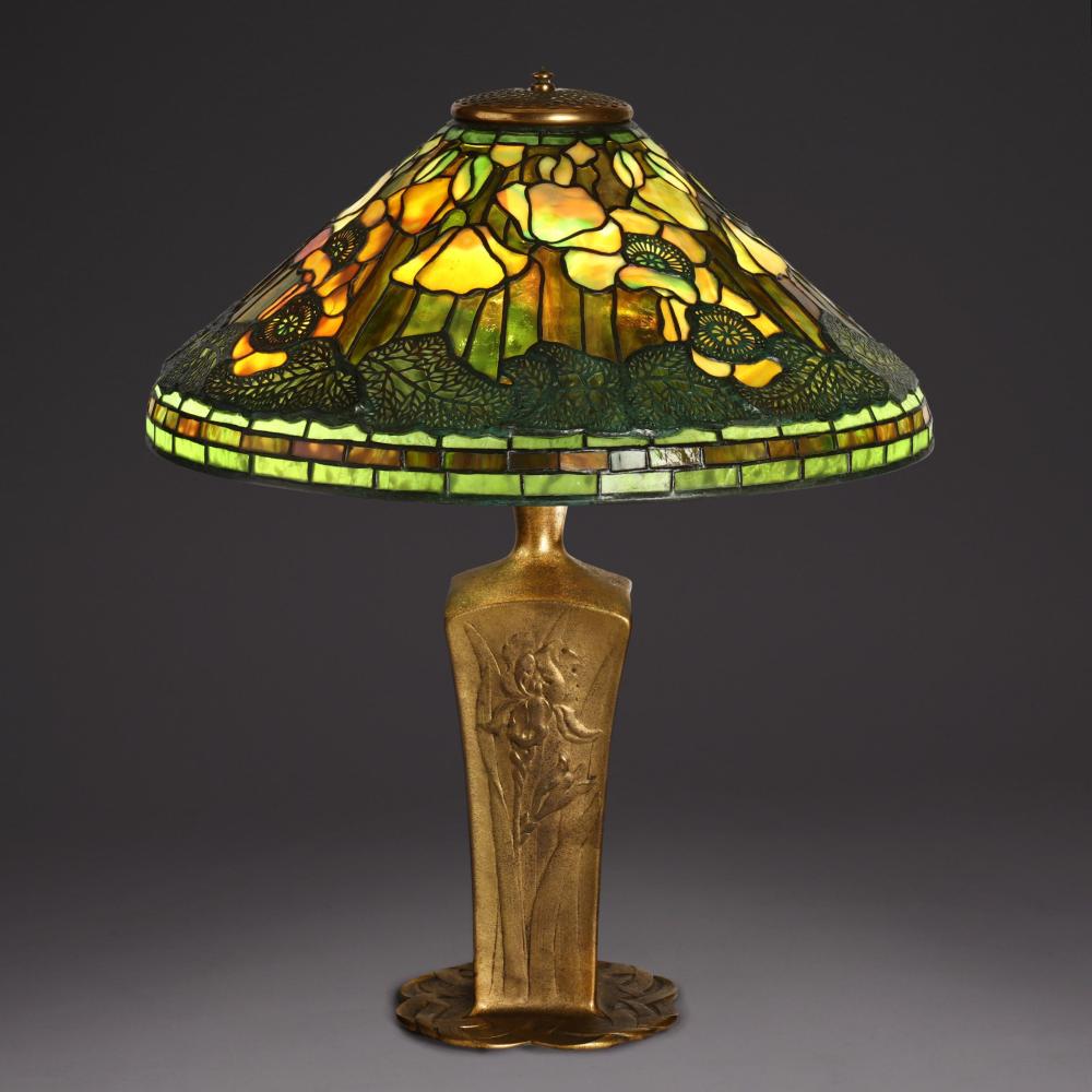 Tiffany Studios, Poppy Table Lamp sold by Leland Little Auctions, lot 154 — auction record photograph