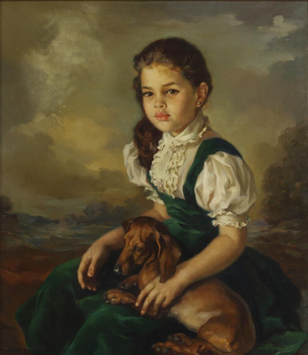 francisco ribera 1907 1990 girl dachshund · Austin Auction Gallery · 2022-12-11 Francisco Ribera comparable auction result: francisco ribera 1907 1990 girl dachshund