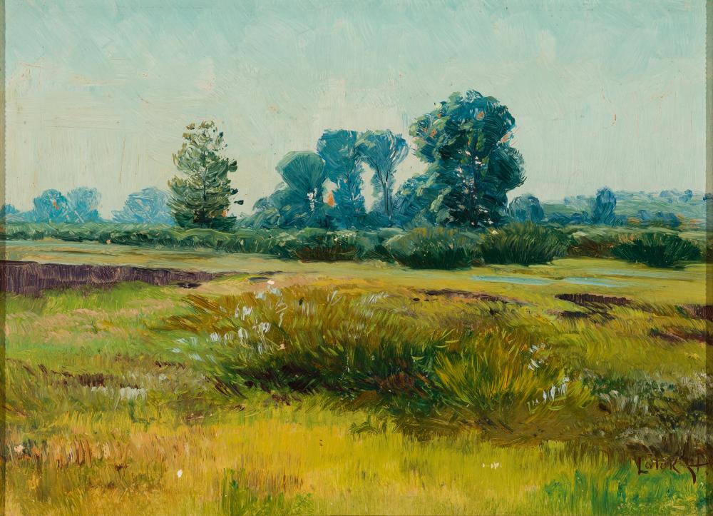 Stanislav Lolek comparable auction result: stanislav lolek czech 1873 1936 marsh landscape oil on panel framed 9 1 4 x 12 3 4 actual 10 3 4 x 14 3 8 framed