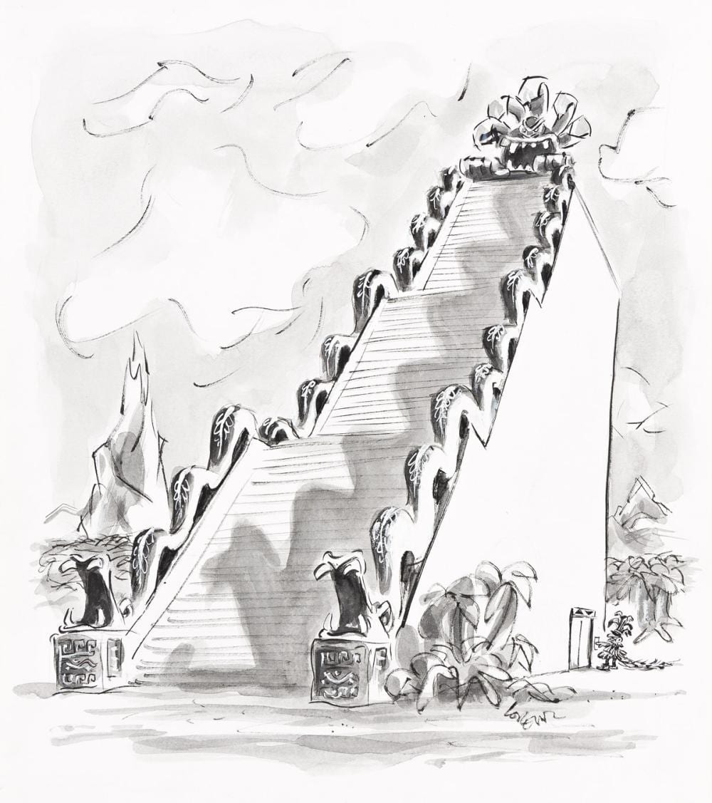 lee lorenz 1933 the new yorker temple elevator · Swann Auction Galleries · 2022-12-15 Lee Lorenz comparable auction result: lee lorenz 1933 the new yorker temple elevator