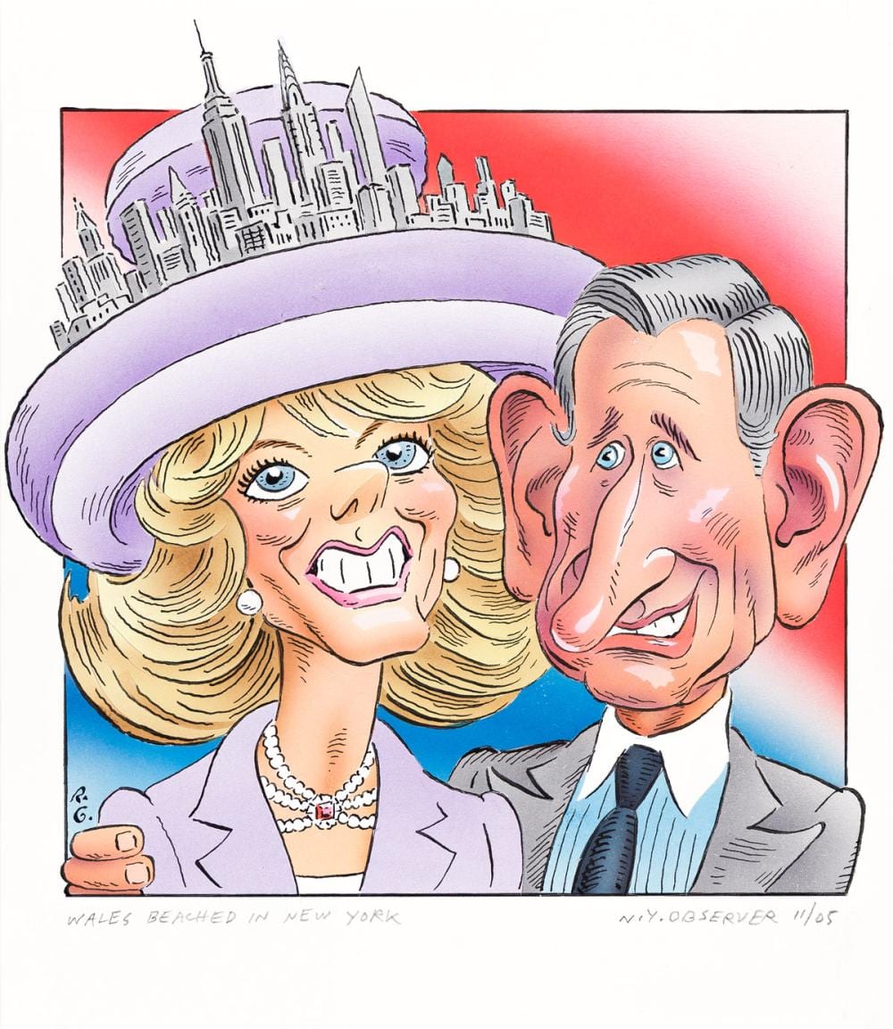 Robert Grossman comparable auction result: robert grossman 1940 2018 wales beached in new york royals charles and camilla king charles iii