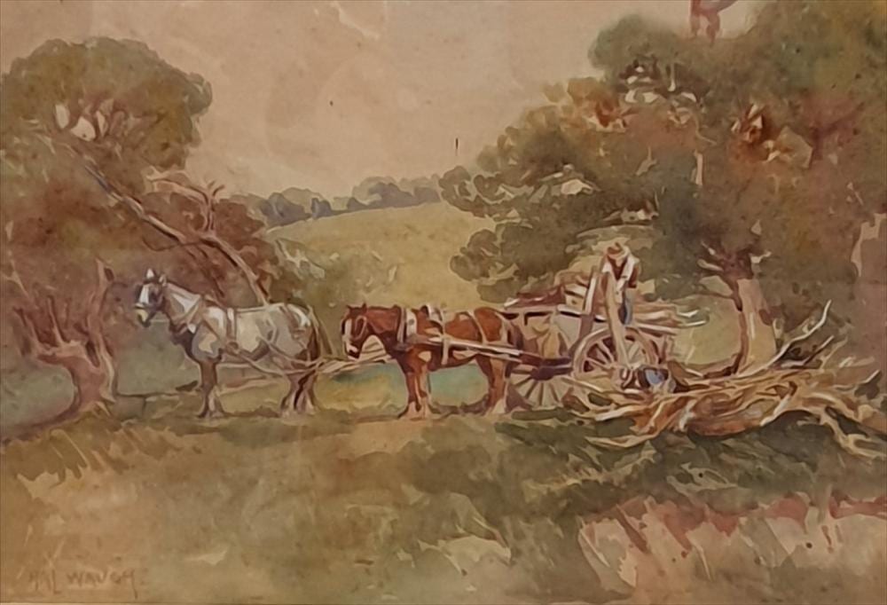 Hal Waugh comparable auction result: hal waugh 1860 1941 loading firewood w c