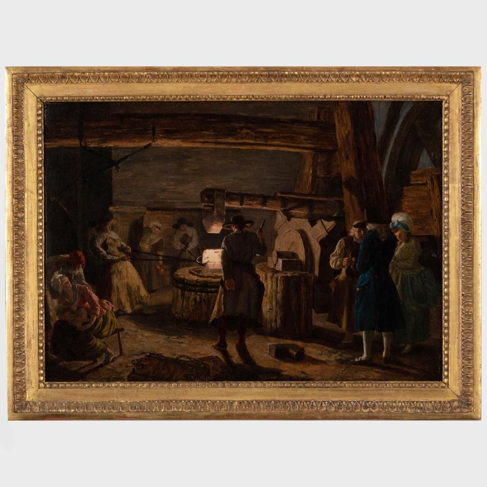 Léonard Defrance comparable auction result: l onard defrance 1735 1805 la visite la forge