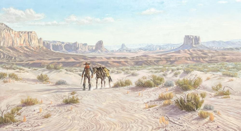 Joe Ruiz Grandee comparable auction result: joe ruiz grandee cowboy leading his horse
