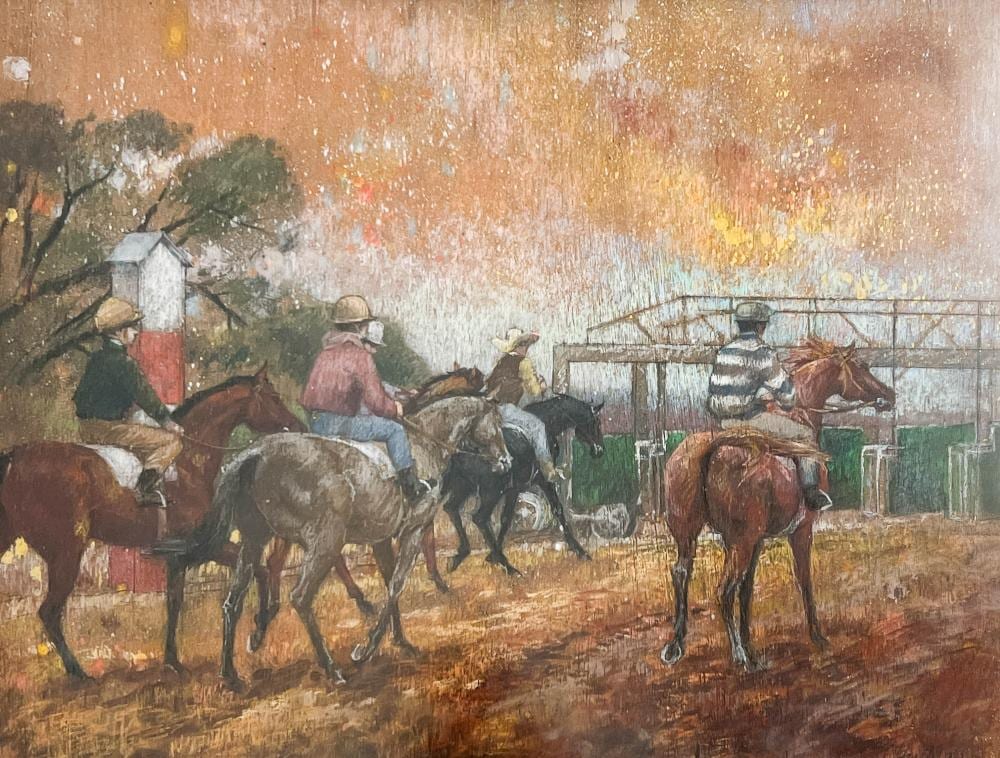Fay Moore comparable auction result: fay moore jockeys approaching the gate