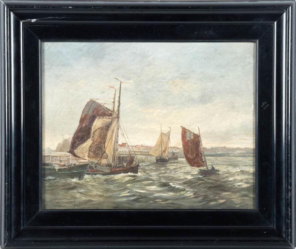 Hans Wacker-Elsen comparable auction result: hans wacker elsen german 1868 1958 oil on canvas 19th c maritime scene h 13 w 16