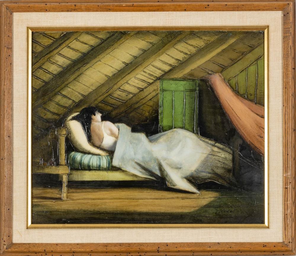 jacques voyet french 1927 oil on canvas lady in bed h 19 5 w 23 5 · DuMouchelles · 2022-12-15 Jacques Voyet comparable auction result: jacques voyet french 1927 oil on canvas lady in bed h 19 5 w 23 5