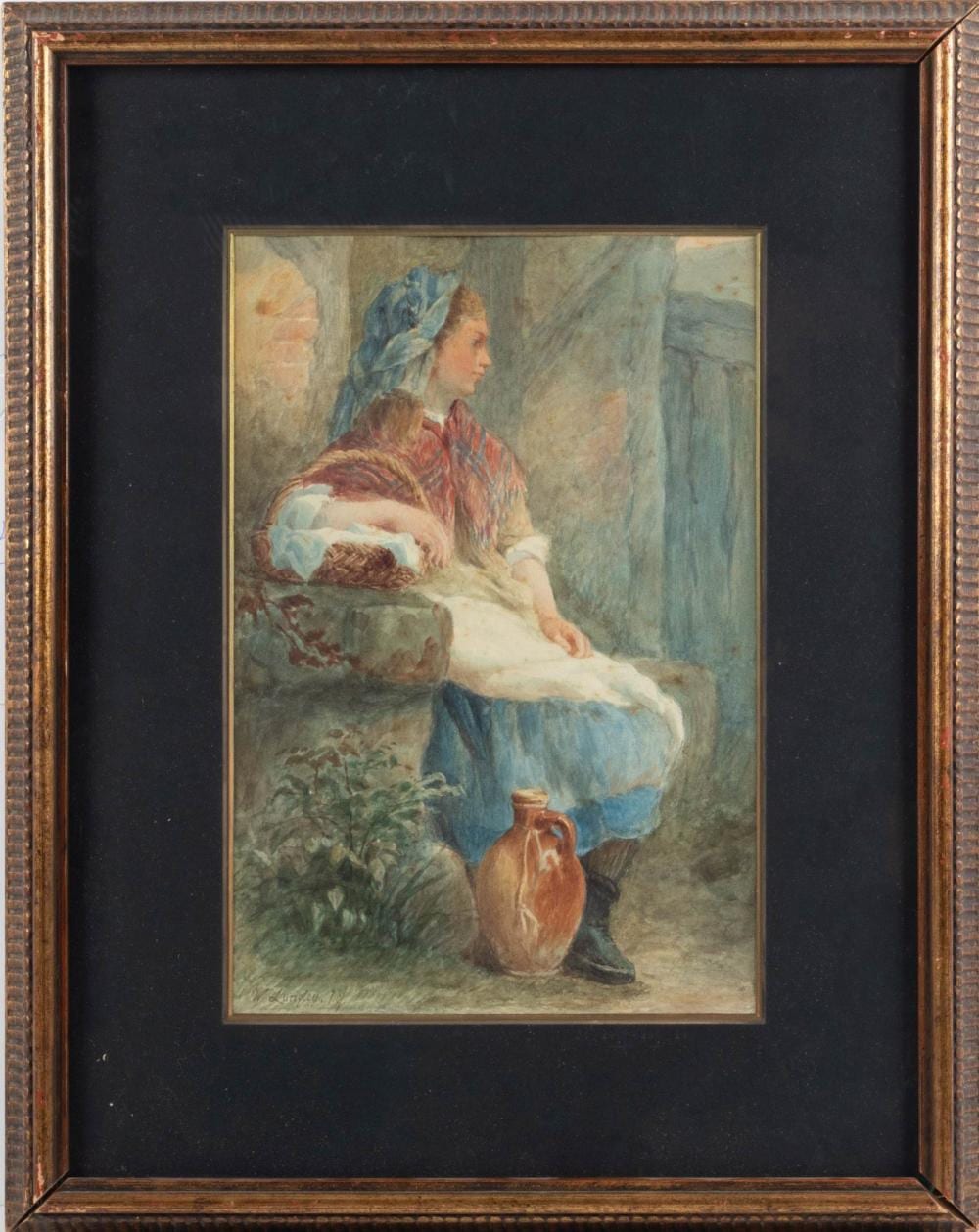 Walter Langley comparable auction result: walter langley british 1852 1922 watercolor on paper c 1876 h 13 5 w 9