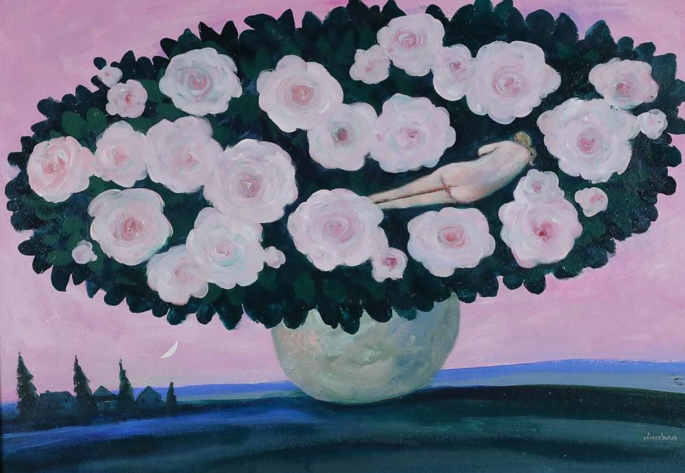 Martin Minahan comparable auction result: martin minahan oil on board still life landscape