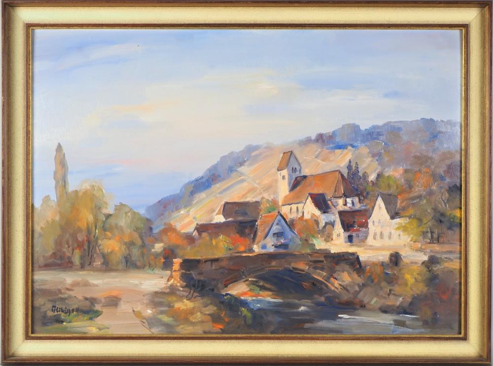 Julius Kibiger comparable auction result: julius kibiger 1903 feldberg 1983 m llheim landscape with village
