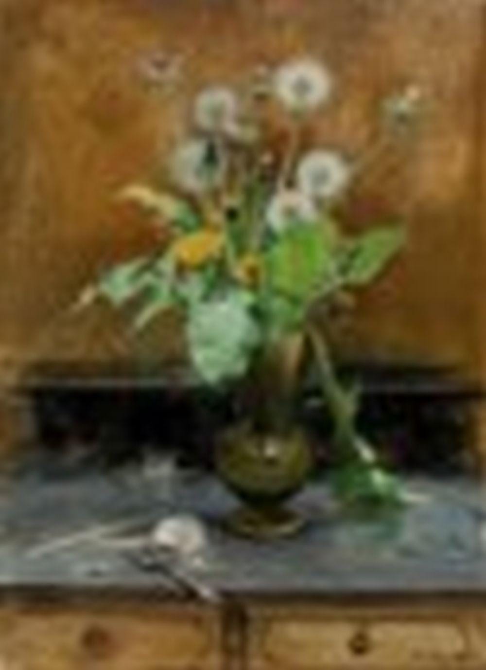 Bertha Wegmann comparable auction result: bertha wegmann danish 1847 1926 dandelions oil on canvas 31 1 4 x 23 in