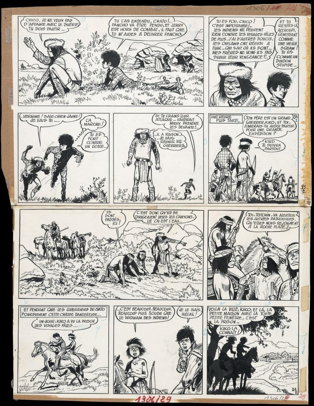 Josep Gillain comparable auction result: jij joseph gillain dit 1914 1980 jerry spring tome 13 pancho hors la loi encre de chine et crayon bleu sur papier pour