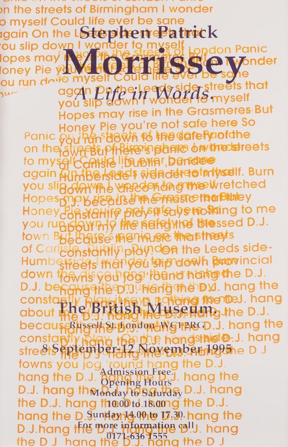 Jeremy Deller comparable auction result: jeremy deller b 1966 morrissey a life in words