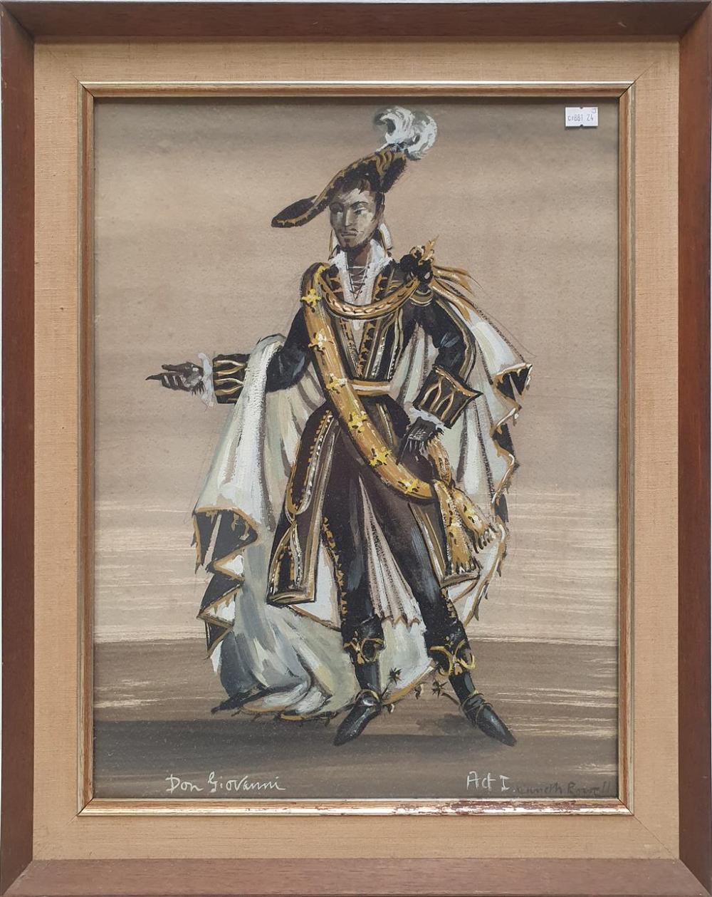 Kenneth Rowell comparable auction result: kenneth rowell australia 1922 1999 don giovanni act 1 gouache and watercolour signed lower right 45 x 34 cm framed 57 x 44 c