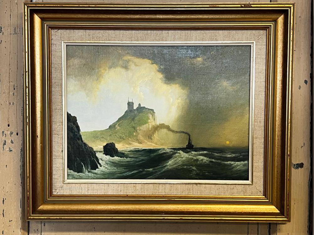 Graham Cox comparable auction result: graham cox 1941 australia storm over nobbys oil on board signed lower right approx 29cm x 39cm