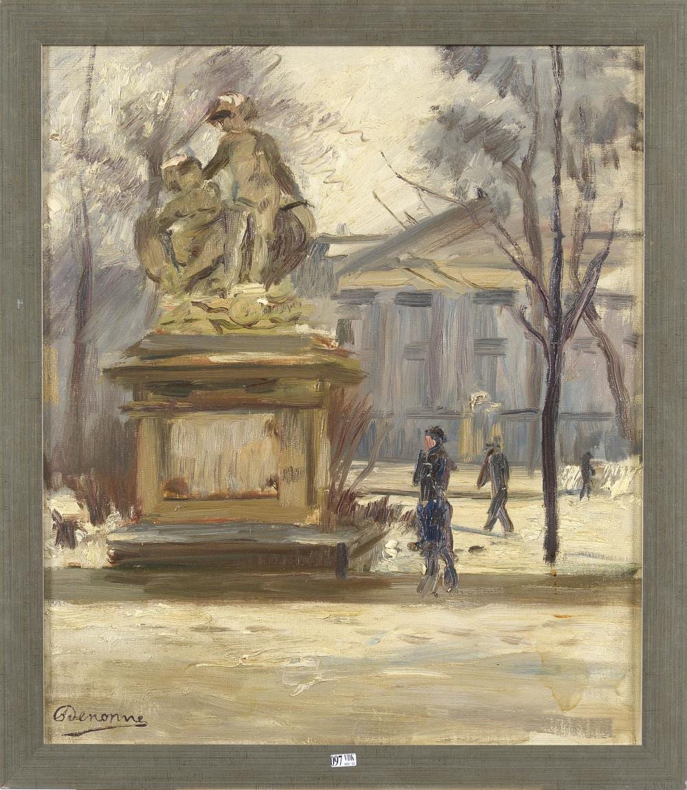 Alexandre Denonne comparable auction result: huile sur toile le parc de bruxelles enneig si