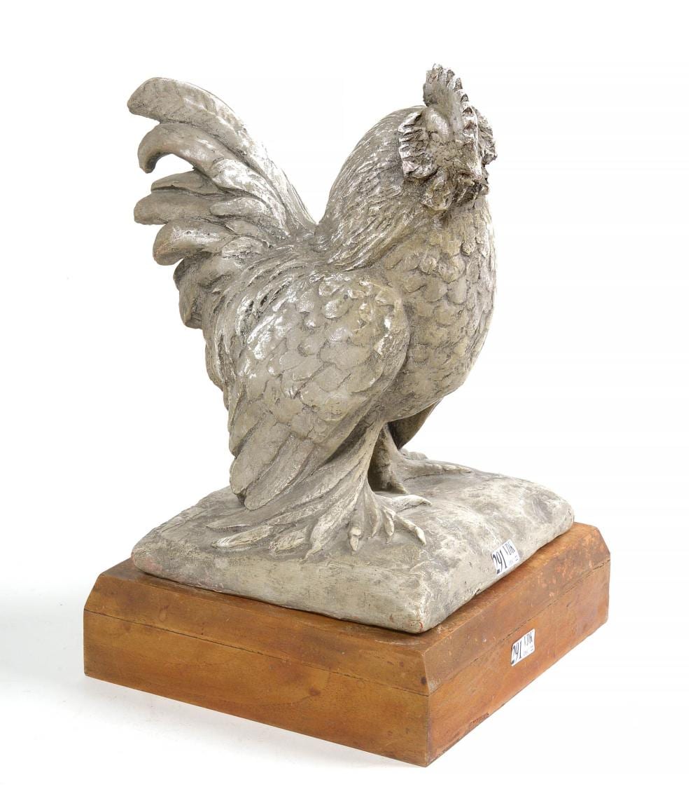 Willy Anthoons comparable auction result: coq en terre cuite patin e blanc sign sur la b
