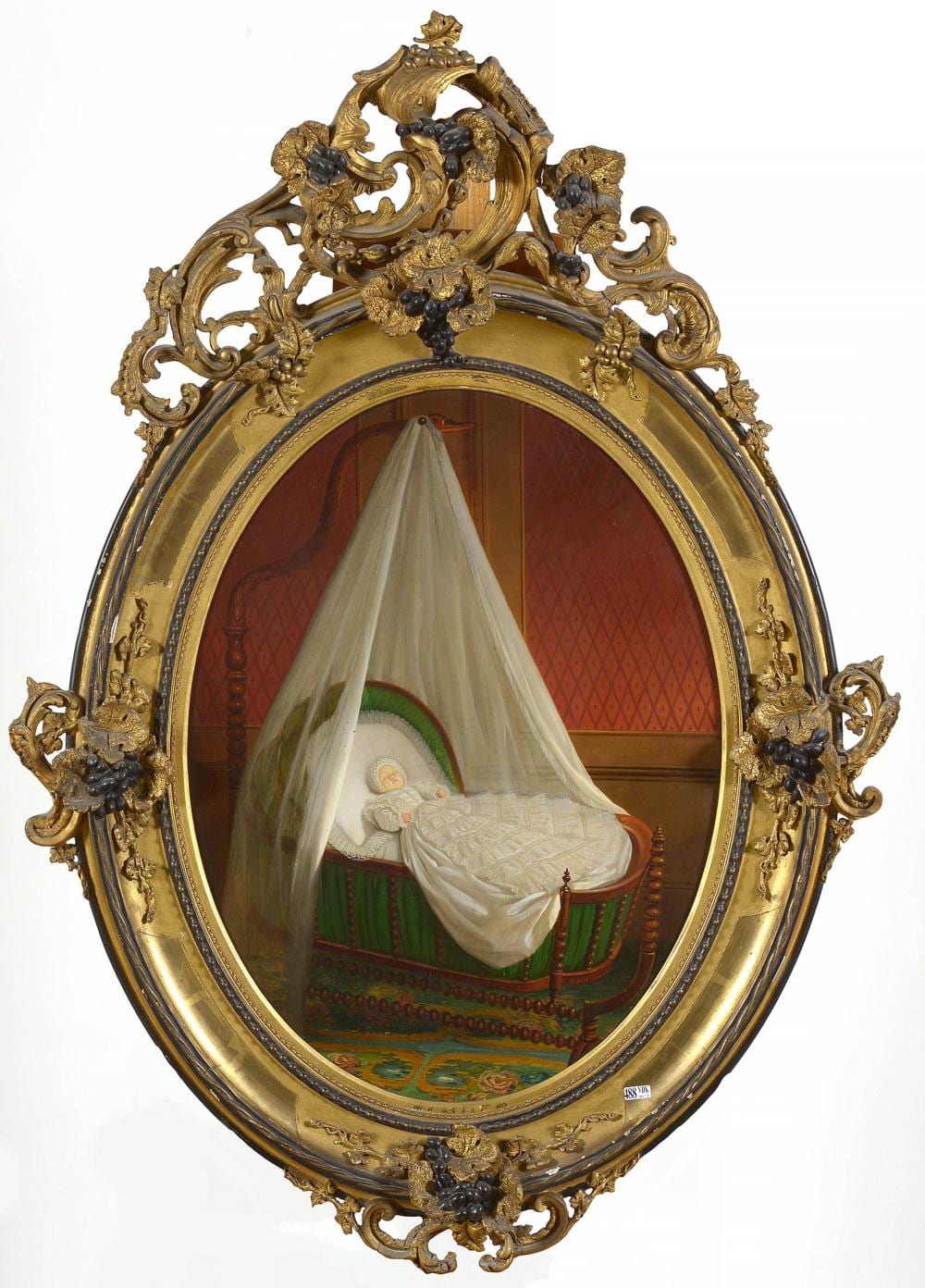August De (1819) Wilde comparable auction result: huile sur panneau ovale portrait posthume d un b